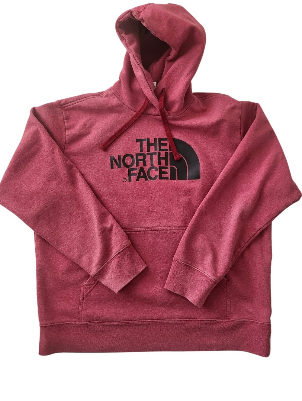 The North Face Half Dome Red Pullover Hoodie Black Logo Sz X-Large